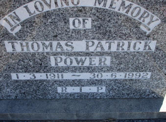  - POWER  Thomas Patrick @ Gegedzerick Cemetery  Berridale  NSW